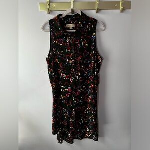 Philosophy Black Floral Sleeveless Button Down Top Size 1X